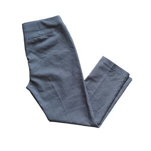 Adrianna Papell Straight Leg Pants Womens 12 Navy Blue Geometric Print Pull On